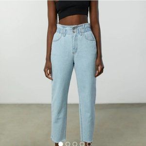 Oak & Fort PAPERBAG WAIST High Rise elastic waist jeans size M